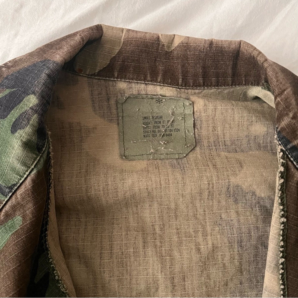 Vintage Green Camo Military Jacket Lightweight Small - Picture 2 of 6